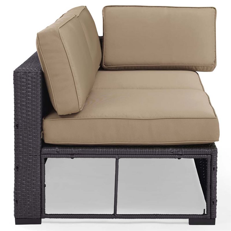 Afuera Living Wicker / Rattan Patio Loveseat in Brown and Mocha