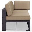 Afuera Living Wicker / Rattan Patio Loveseat in Brown and Mocha