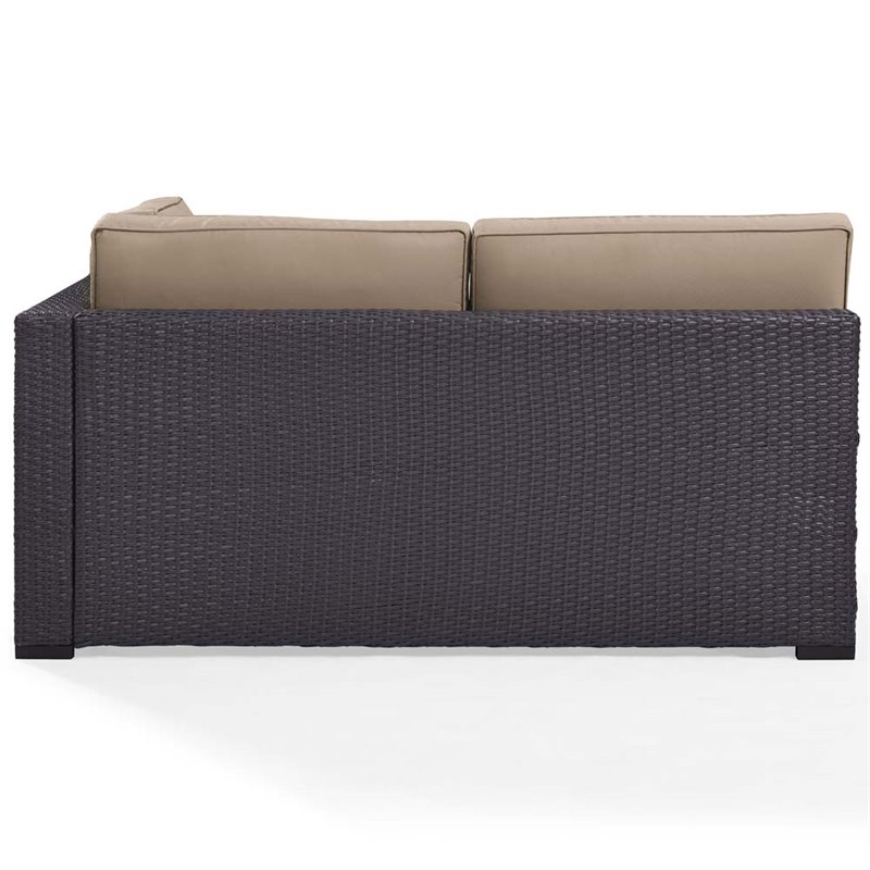 Afuera Living Wicker / Rattan Patio Loveseat in Brown and Mocha