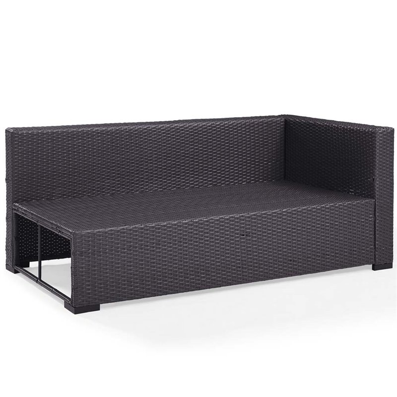 Afuera Living Wicker / Rattan Patio Loveseat in Brown and Mocha