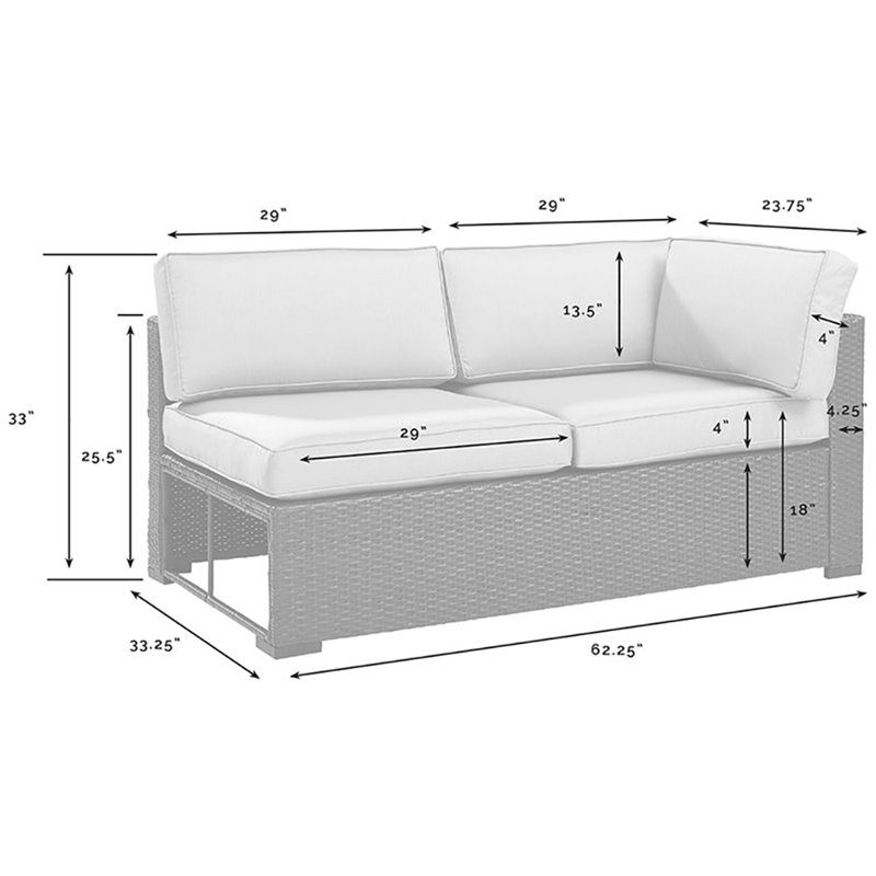 Afuera Living Wicker / Rattan Patio Loveseat in Brown and Mocha
