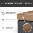 Afuera Living Wicker / Rattan Patio Loveseat in Brown and Mocha