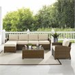 Afuera Living 5-piece Fabric Outdoor Sectional Set in Sand/Brown