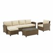 Afuera Living 5-piece Fabric Outdoor Sectional Set in Sand/Brown