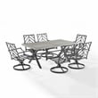 Afuera Living 7-Piece Metal Outdoor Swivel Dining Set in Gray/Black