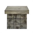 Afuera Living Modern Wood Outdoor Patio Side Table in Light Gray