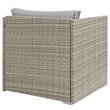 Afuera Living Rattan Outdoor Patio Arm Chair with Cushion in Gray