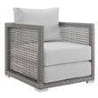 Afuera Living 3-Piece Outdoor Synthetic PE Wicker Rattan Set in Gray / White