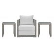 Afuera Living 3-Piece Outdoor Synthetic PE Wicker Rattan Set in Gray / White
