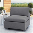 Afuera Living Modern Fabric Outdoor Patio Armless Chair in Gray