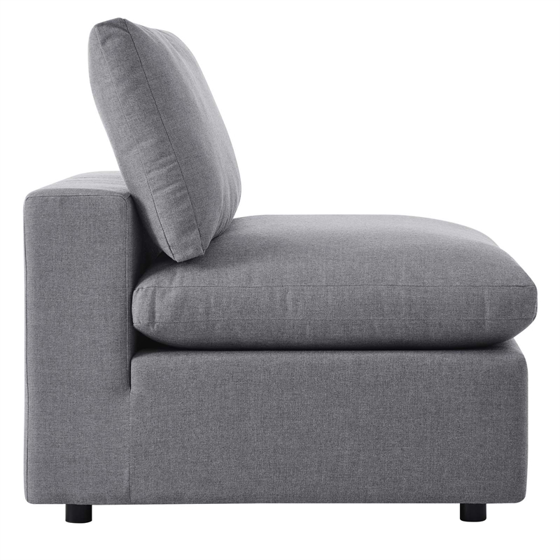 Afuera Living Modern Fabric Outdoor Patio Armless Chair in Gray