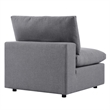 Afuera Living Modern Fabric Outdoor Patio Armless Chair in Gray