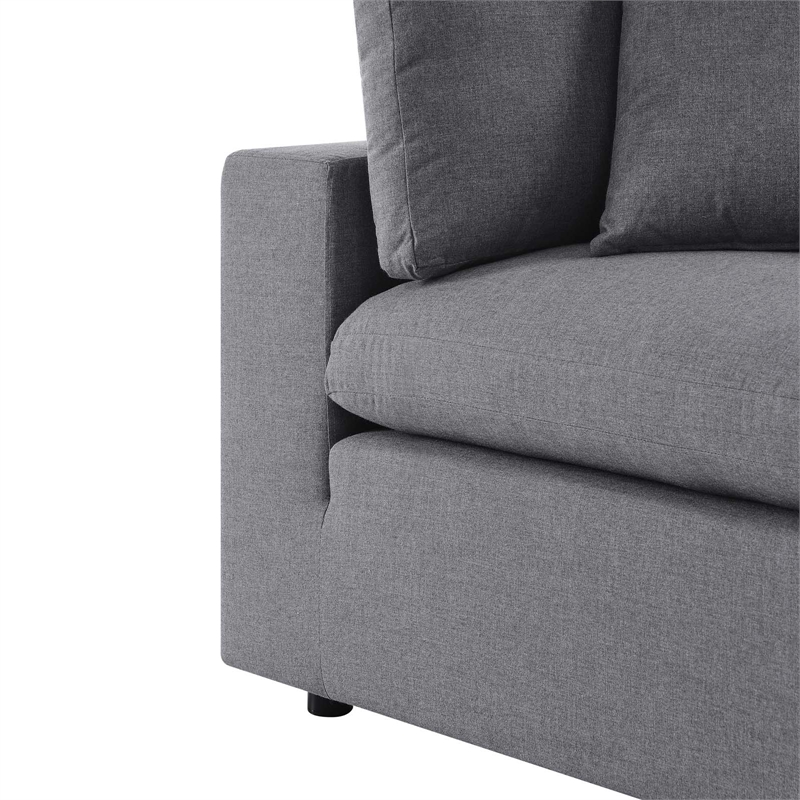 Afuera Living Modern Fabric Outdoor Patio Armless Chair in Gray