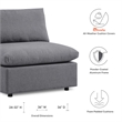 Afuera Living Modern Fabric Outdoor Patio Armless Chair in Gray