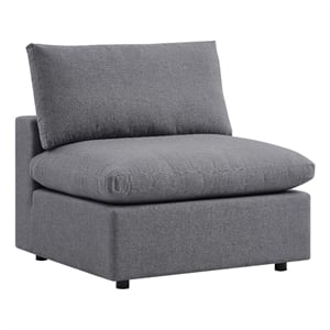Afuera Living Modern Fabric Outdoor Patio Armless Chair in Gray