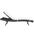 Afuera Living Aluminum and Rattan Patio Chaise in Espresso / White