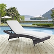 Afuera Living Aluminum and Rattan Patio Chaise in Espresso / White