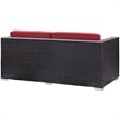 Afuera Living 8-Piece Aluminum Rattan Outdoor Patio Sofa Set in Espresso / Red