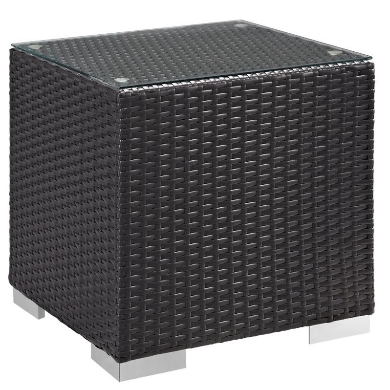 Afuera Living 8-Piece Aluminum Rattan Outdoor Patio Sofa Set in Espresso / Red