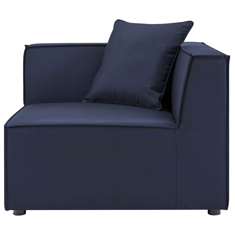 Afuera Living 6-Piece Fabric Upholstered Outdoor Patio Sectional Sofa in Navy