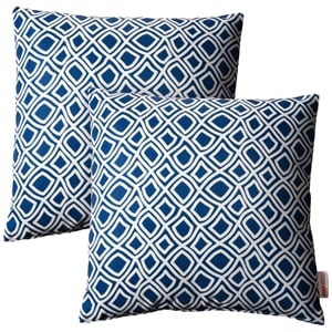 Afuera Living 2-Piece Polyester Fabric Outdoor Patio Pillow Set in Balance Blue