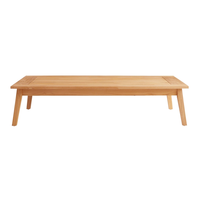 Afuera Living Outdoor Teak Wood Coffee Table with Slatted Top in Natural Oil