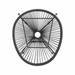 Afuera Living Outdoor Oval Chair Handwoven Wicker Roping Steel Frame in Black