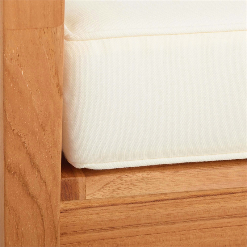 Afuera Living Outdoor Solid Wood 2 Seat Sofa/UV Resistant Cushions in Natural