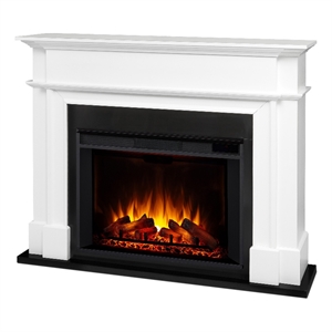Afuera Living 55&quot Modern Wood Grand Electric Fireplace in White