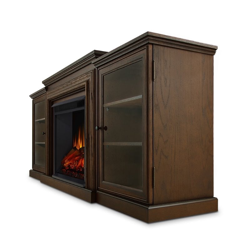 Afuera Living Frederick Entertainment Electric Fireplace in Chestnut Oak