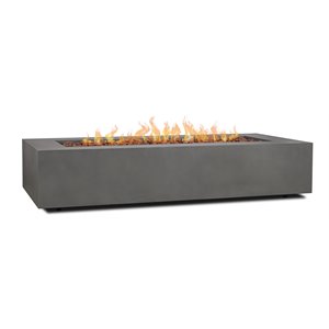 Afuera Living 70&quot Rectangle LP Fire Table with Gas Conversion Kit in Slate Gray