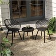 Afuera Living Contemporary Polypropylene and Steel Chat Set in Black