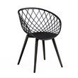 Afuera Living Contemporary Polypropylene and Steel Chat Set in Black