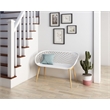 Afuera Living Contemporary Bench White and Natural Indoor/Outdoor