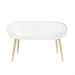 Afuera Living Contemporary Bench White and Natural Indoor/Outdoor