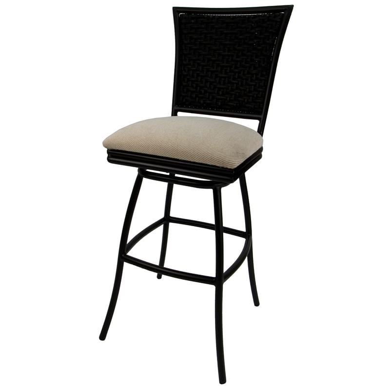 Afuera Living Outdoor Patio Extra Tall Swivel Armless Bar Stool in Tan