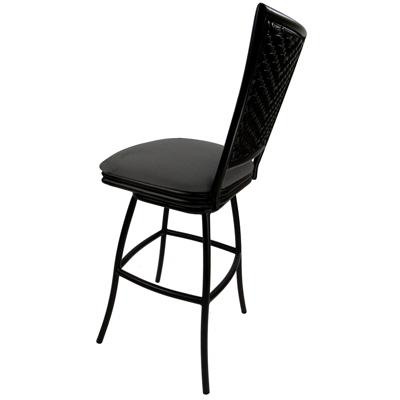 Afuera Living Outdoor Patio Extra Tall Swivel Armless Bar Stool in Gray