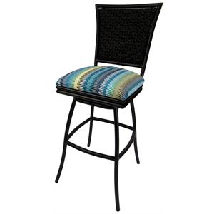 Afuera Living Outdoor Patio Extra Tall Swivel Armless Bar Stool in Multi-Color