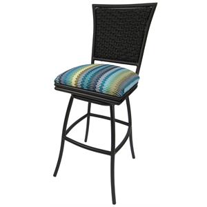 Afuera Living Outdoor Patio Extra Tall Swivel Armless Bar Stool in Multi-Color