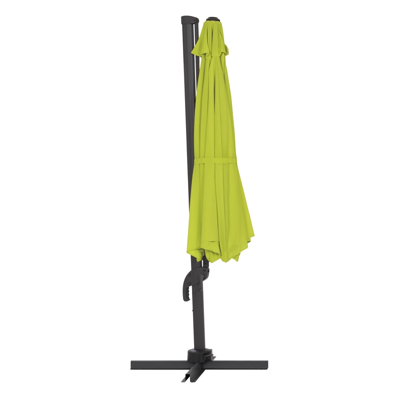 Afuera Living Lime Green Fabric 11.5ft Deluxe Aluminum Offset Patio Umbrella