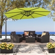 Afuera Living Lime Green Fabric 11.5ft Deluxe Aluminum Offset Patio Umbrella