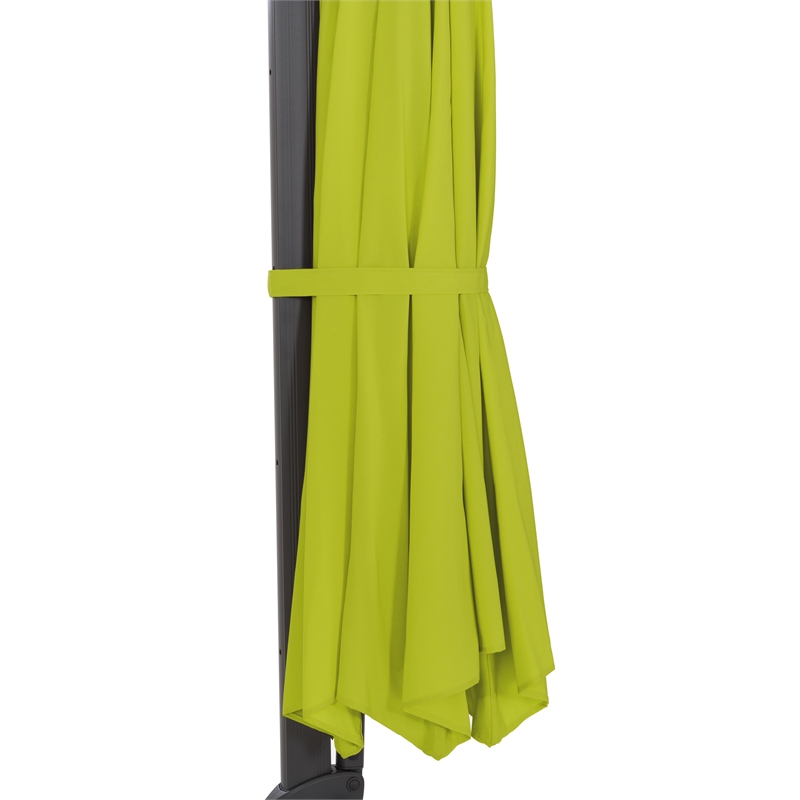 Afuera Living Lime Green Fabric 11.5ft Deluxe Aluminum Offset Patio Umbrella