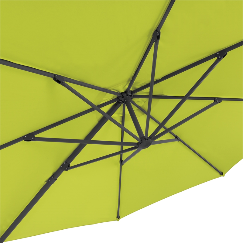Afuera Living Lime Green Fabric 11.5ft Deluxe Aluminum Offset Patio Umbrella