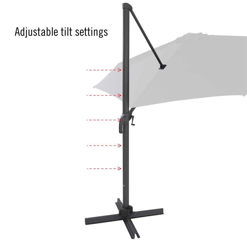 Afuera Living Lime Green Fabric 11.5ft Deluxe Aluminum Offset Patio Umbrella