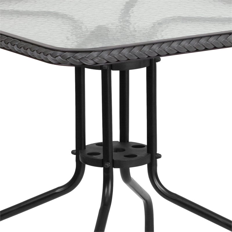 Afuera Living 3 Piece Square Patio Dining Set in Black and Gray