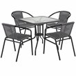 Afuera Living 5 Piece Square Patio Dining Set in Black and Gray