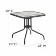 Afuera Living 5 Piece Square Patio Dining Set in Black and Gray