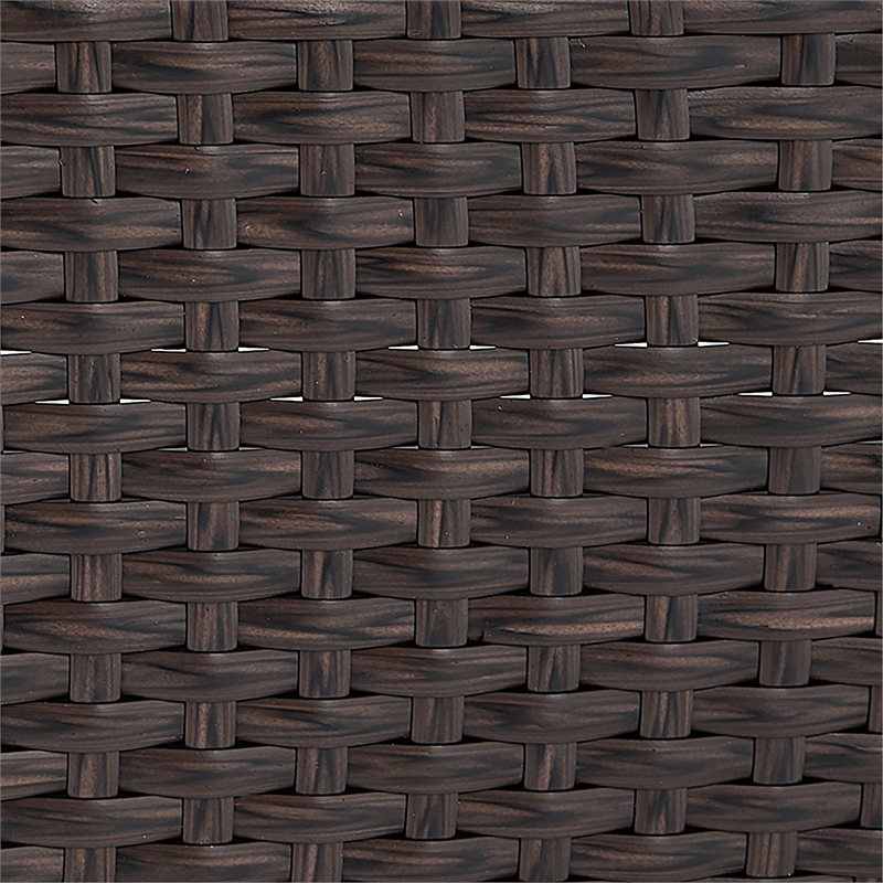 Afuera Living Modern Wicker Patio Storage Side Table in Brown