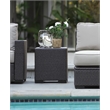 Afuera Living Modern Wicker Patio Storage Side Table in Brown