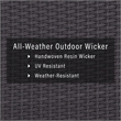 Afuera Living Wicker / Rattan Patio Arm Chair in Brown and White